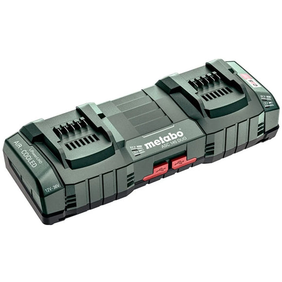 Metabo  12 V - 36 V ASC 145 Duo Air-cooled Slide-on Battery Pack Super-fast (8 A) Twin Charger ASC 145 Duo