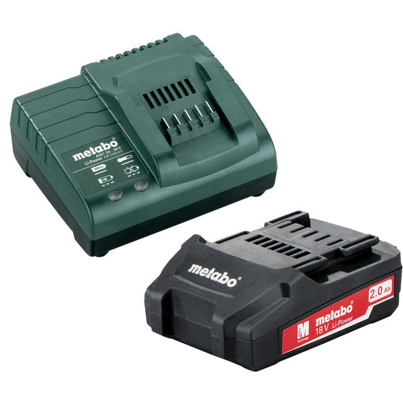 Metabo  18 V Li-ion Compact Battery Pack 1 x 2.0 Ah + ASC 30-36 V Air-cooled Charger HJA Power Pack