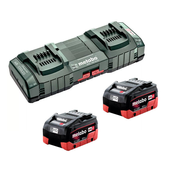 Metabo 18V 8.0Ah LiHD ASC 145 DUO Fast Charger Starter Kit