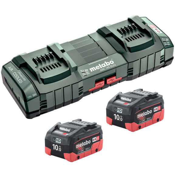 Metabo 18V 10.0ah LiHD Batteries & DUO ASC 145 Fast Charger