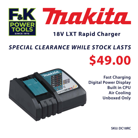 Makita 18V Single Port Rapid Charger (DC18RC)