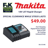 Makita 18V Single Port Rapid Charger (DC18RC)