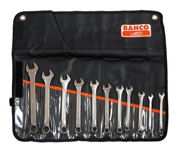 Bahco Spanner set, combination ring & open end, metric, 11 pcs - 8, 9, 10, 11, 12, 13, 14, 15, 17, 19, 22mm
