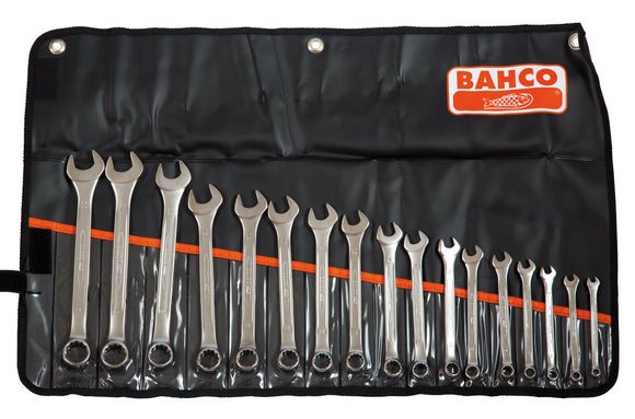 Bahco Spanner set, combination ring & open end, metric, 17 pcs -  6, 7, 8, 9, 10, 11, 12, 13, 14, 15, 16, 17, 18, 19, 20, 21, 22mm