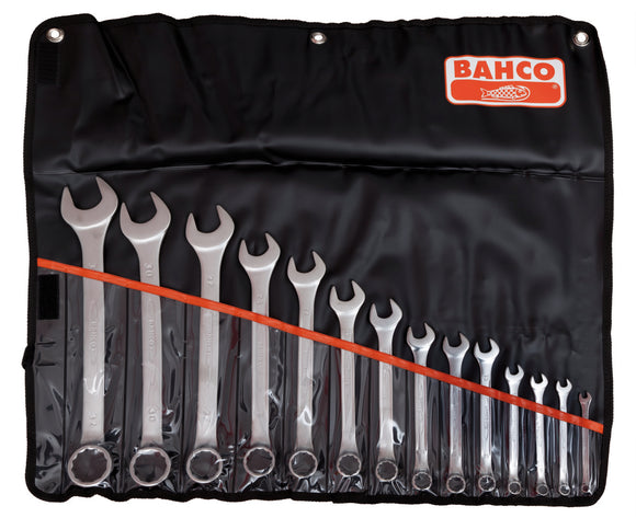 Bahco Spanner set, combination ring & open end, metric, 14 pcs - 6, 8, 9, 10, 13, 14, 15, 17, 19, 22, 24, 27, 30, 32mm