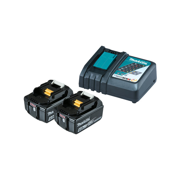 Makita 18V Single Port Rapid Battery Charger with 2 x 4.0Ah battery