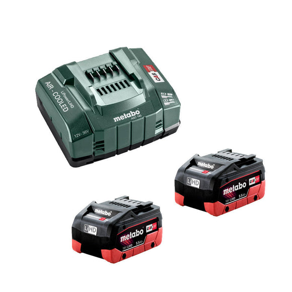 Metabo 18V 5.5Ah LiHD ASC 145 Fast Charger Starter Kit