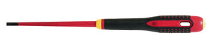 Bahco ERGO handled Slim Line 1000v insulated screwdriver - Slotted 3.5mm tip, blade length 100mm