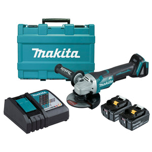 Makita 18V BRUSHLESS 125mm Paddle Switch Brake Angle Grinder Kit