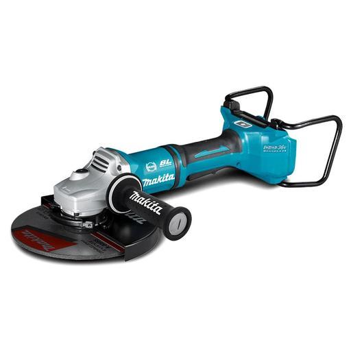 Makita 18Vx2 BRUSHLESS AWS 230mm Angle Grinder, Paddle Switch, Kick Back Detection, Electric Brake, Anti-Vib Handle & Carry Case - Tool Only