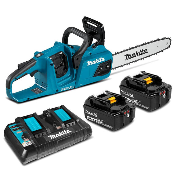 Makita 18Vx2 350mm BRUSHLESS Chainsaw with captive nuts Kit