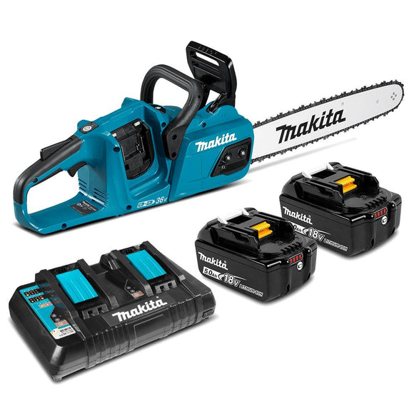 Makita 18Vx2 400mm BRUSHLESS Chainsaw with captive nuts Kit