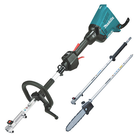 Makita 18Vx2 BRUSHLESS Multi-Function Powerhead - Tool Only, LE400MP Extension Pole, EY401MP Pole Saw Attachment 250MM