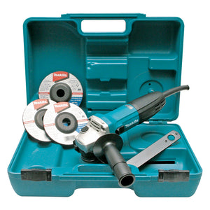 Makita 125mm (5") Angle Grinder, 720W, 3x Grinding Discs, Case