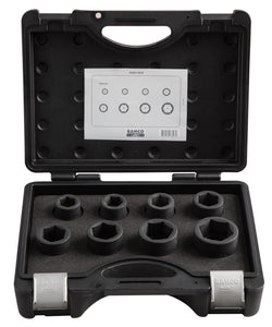 Bahco 3/4" Imperial Impact Socket Set - Standard - 8 pieces.  Sizes:  1, 1.1/16, 1.1/8, 1.1/4, 1.5/16, 1.3/8, 1.7/16 & 1.1/2 inch