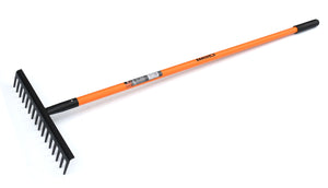 Bahco Landscapers Rake - Long Handle, solid hot formed one piece head with strengthened back for added strength,angled teeth for easier raking.