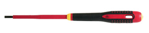Bahco ERGO handled Screwdriver, insluated to 1000v, slotted, 222mm  blade 100mm, 3.5mm tip